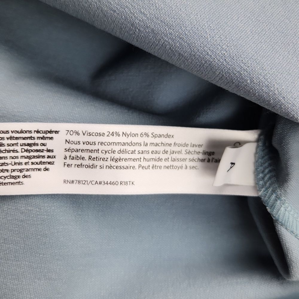 Eileen fisher boat neck 3/4 sleeve knee length dress light baby blue Medium - Picture 5 of 8
